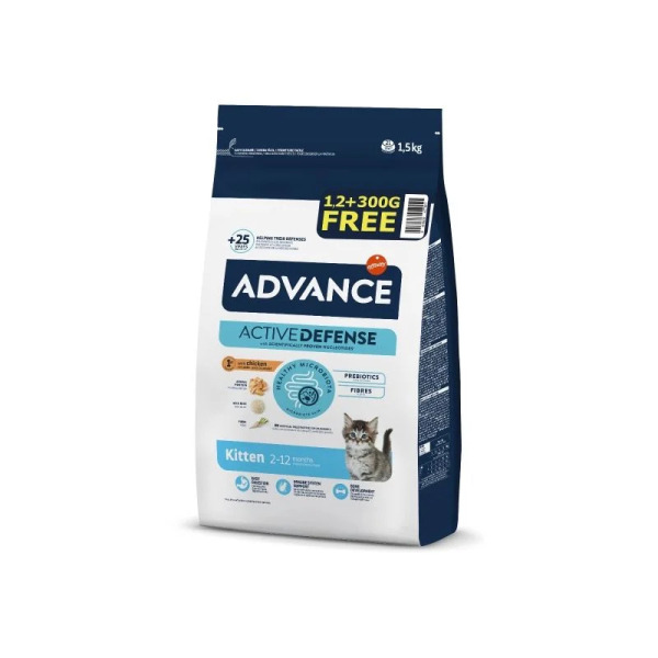 Advance Cat Kitten Tavuklu ve Pirinçli Yavru Kedi Maması 1,2kg + 300gr Bonus Paket - 1