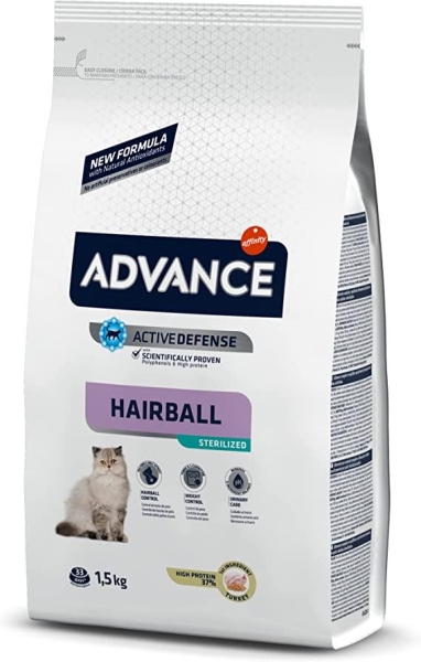 Advance Hairball Sterilised Hindi Etli Kısırlaştırılmış Yetişkin Kedi Maması 1.5 KG - 1