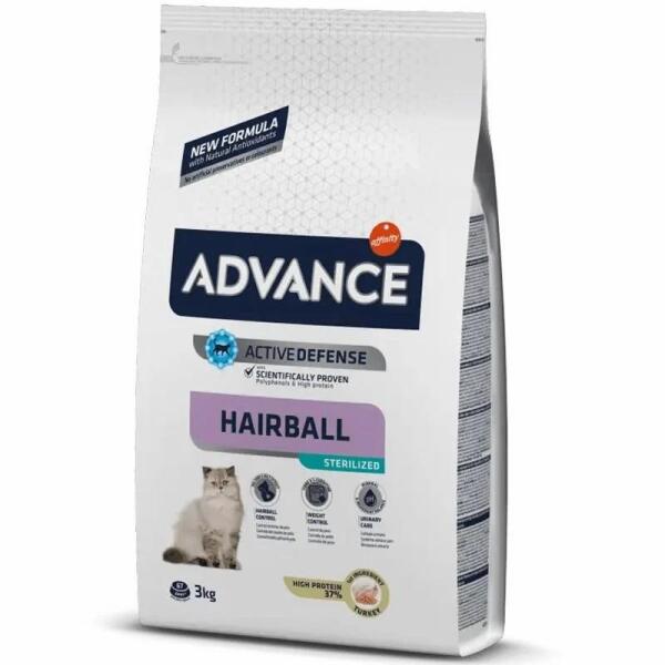 Advance Hairball Sterilised Hindi Etli Kısırlaştırılmış Yetişkin Kedi Maması 3 KG - Advance