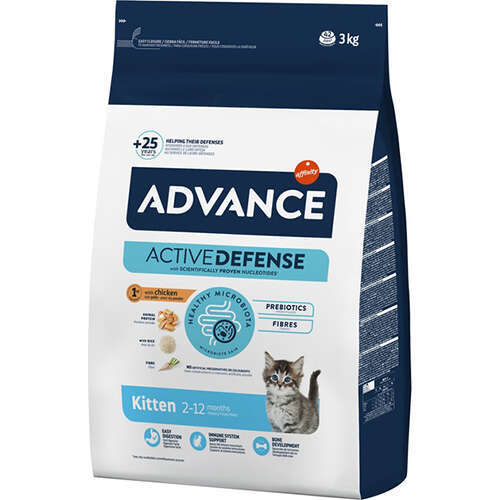 Advance Kitten Tavuk Etli 3 Kg Yavru Kuru Kedi Maması - 1