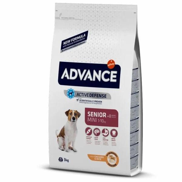 Advance Mini Senior 8+ Tavuklu Küçük Irk Yaşlı Köpek Maması 3 KG - Advance