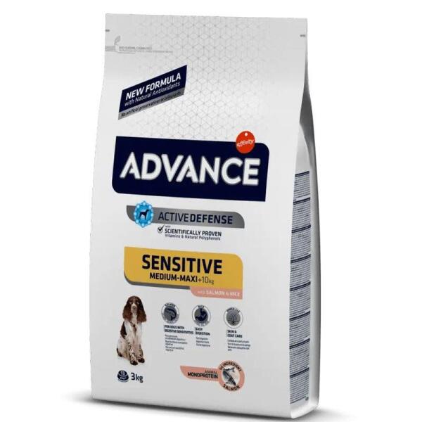 Advance Sensitive Somonlu ve Pirinçli Hassas Yetişkin Köpek Maması 3 KG - Advance