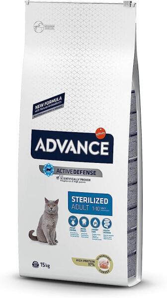 Advance Sterilised Hindi Etli Kısırlaştırılmış Yetişkin Kedi Maması 15 KG - Advance