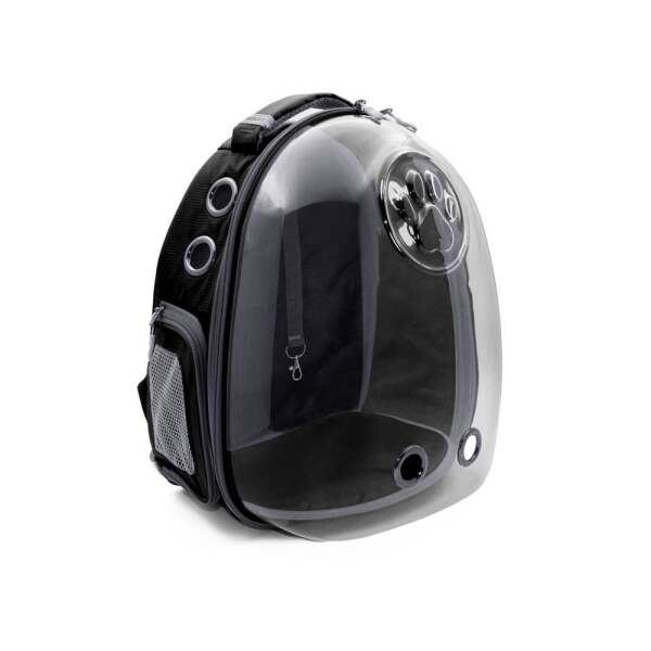 Cattie Yeni Şeffaf Kedi Köpek Taşıma Sırt Çantası Siyah 25x30x40cm - 1