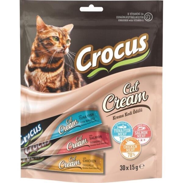 Crocus Çoklu Tavuklu & Ton Balıklı & Somonlu Krema Kedi Ödülü 15 Gr 30 Lu - Crocus