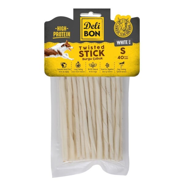 Delibon Deri Burgu Çubuk İnce 40lı Paket Beyaz - Delibon