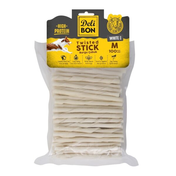 Delibon Deri Burgu Çubuk Orta 100 Lü Paket Beyaz - Delibon