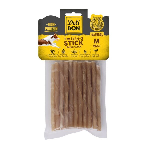 Delibon Deri Burgu Çubuk Orta 25 Li Paket Naturel - Delibon