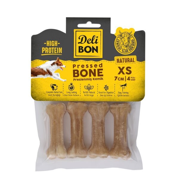 Delibon Deri Kemik 7 Cm Xs 4 Lü Paket Naturel - Delibon