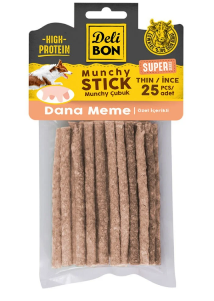 Delibon Deri Munchy Çubuk Dana Meme İnce 25 Li - 1