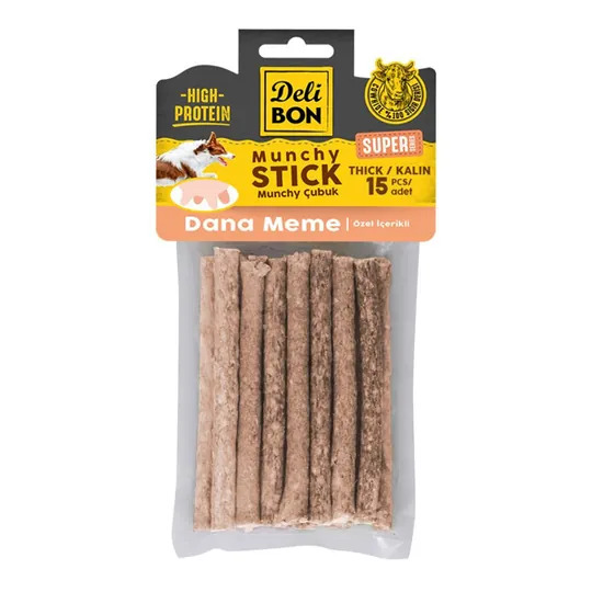 Delibon Deri Munchy Çubuk Dana Meme Kalın 15 Li - Delibon