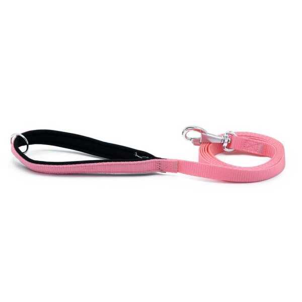 Doggie Konfor Dokuma Gezdirme Tasması Pembe 1.5x160 cm - 1