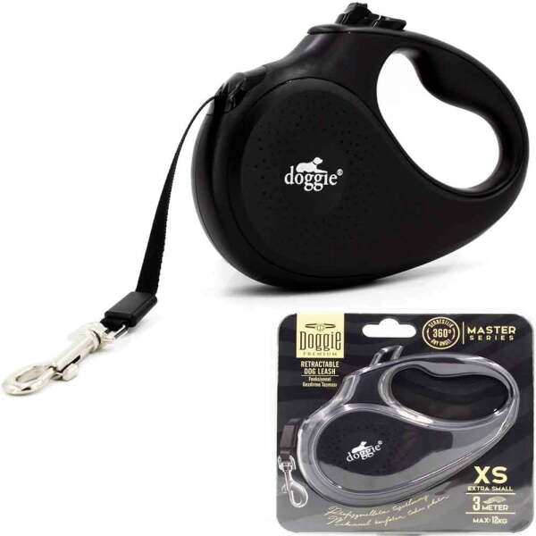 Doggie Otomatik Uzatma Tasma Master Seri XS 12 Kg 3 Metre Siyah - 1