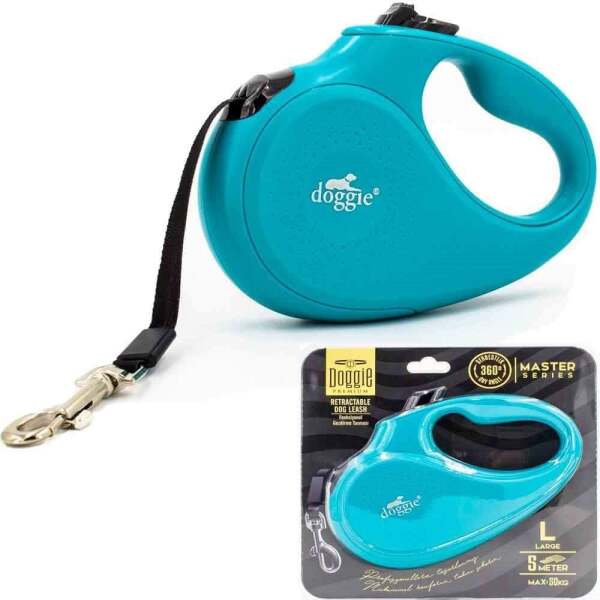 Doggie Otomatik Uzatma Tasması Master Seri L 50 Kg 5 Metre Mavi - Doggie