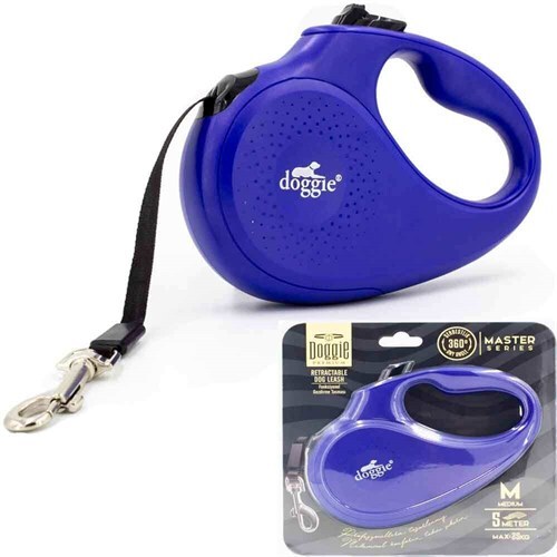 Doggie Otomatik Uzatma Tasması Master Seri M 25 Kg 5 Metre Royal Mavi - 1