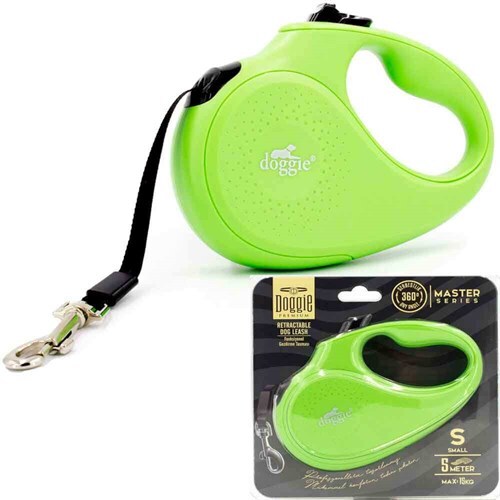 Doggie Otomatik Uzatma Tasması Soft Seri L 50 Kg 5 Metre Yeşil - Doggie