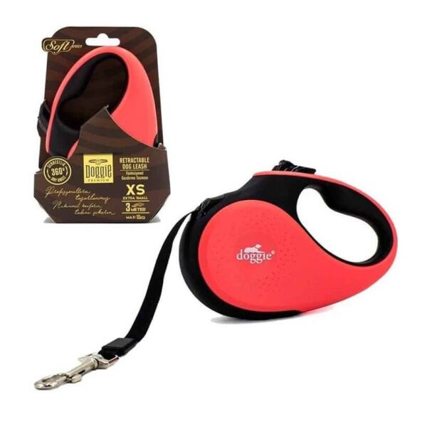 Doggie Otomatik Uzatma Tasması Soft Seri XS 12 Kg 3 Metre Pembe - 1