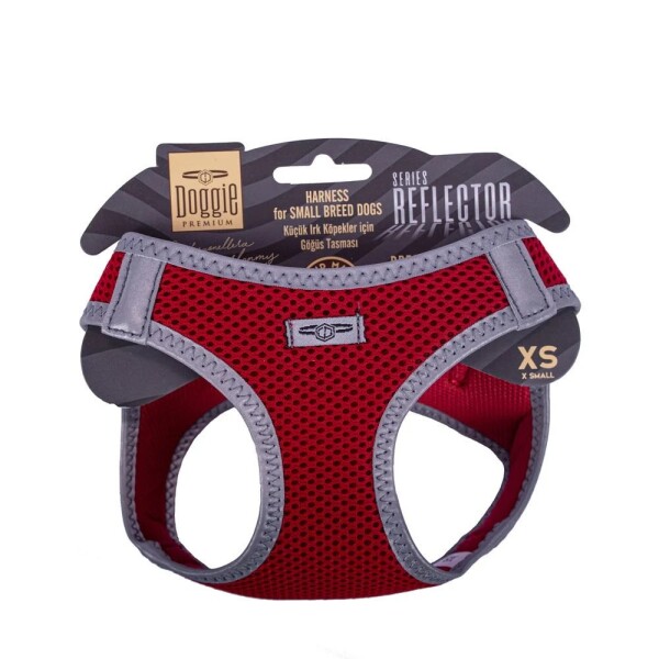 Doggie Reflektör Göğüs Tasması Kırmızı Xs-30-34Cm - Doggie