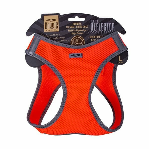 Doggie Reflektör Göğüs Tasması Turuncu L-42-48Cm - Doggie