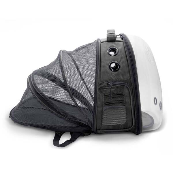 Doggie&Cattie Catty Fileli Kedi ve Küçük Köpek Taşıma Sırt Çantası Gri - Cattie