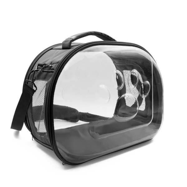 Doggie&Cattie Panaromik Askılı Taşıma Çantası Gri 30x45x35Cm - Cattie
