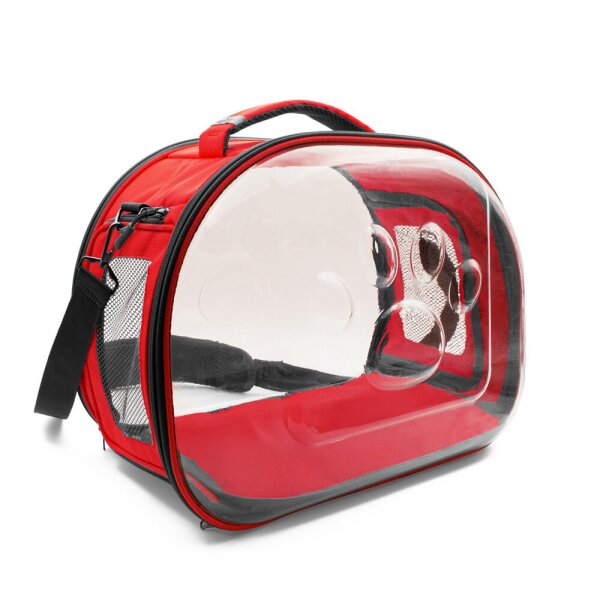 Doggie&Cattie Panaromik Askılı Taşıma Çantası Kırmızı 30x45x35Cm - Cattie
