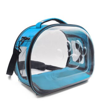 Doggie&Cattie Panaromik Askılı Taşıma Çantası Mavi 30x45x35Cm - 1
