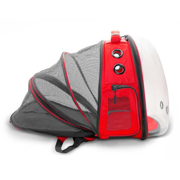 Doggie&Cattie Yeni Fileli Tasıma Sırt Çantası Kırmızı- 25 x 60 x 40 Cm - Cattie