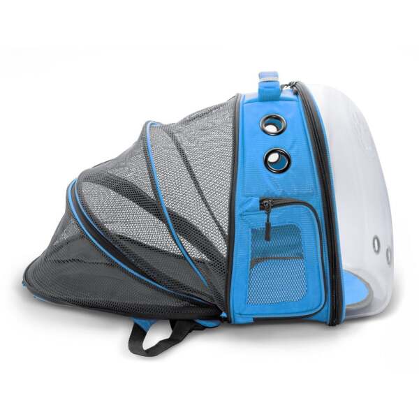 Doggie&Cattie Yeni Fileli Tasıma Sırt Çantası Mavi- 25 x 60 x 40 Cm - Cattie