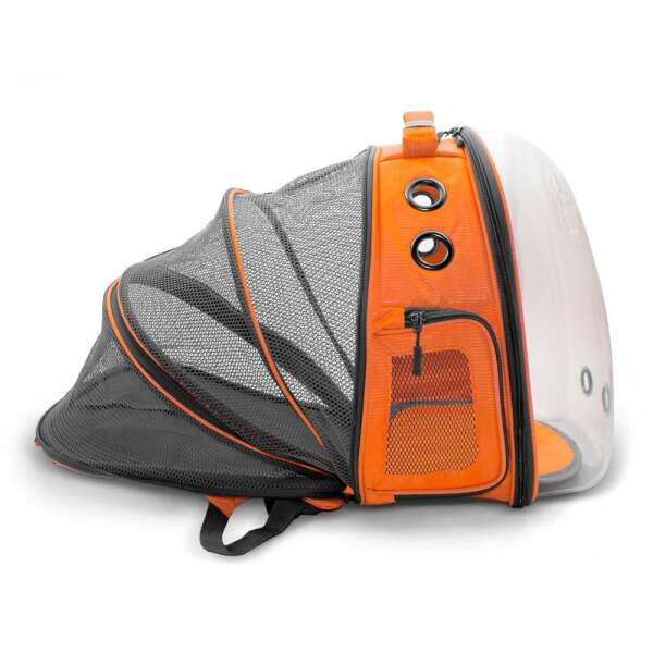 Doggie&Cattie Yeni Fileli Tasıma Sırt Çantası Turuncu - 25 x 60 x 40 Cm - Cattie