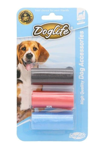 Doglife Renkli Dışkı Toplama Poşeti 3'lü - Dog Life