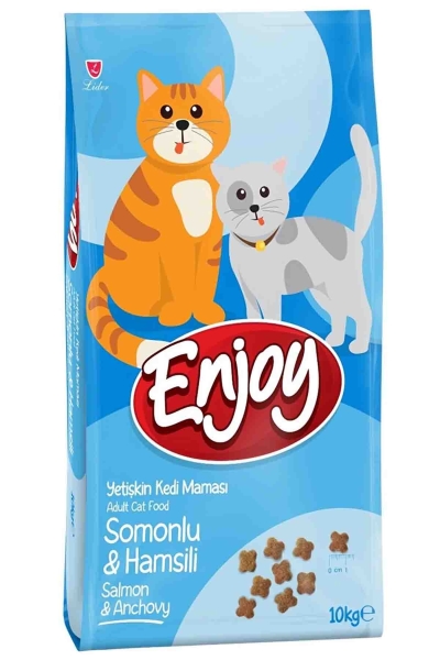 Enjoy Somonlu Ve Hamsili Yetişkin Kedi Maması 10 Kg - Enjoy