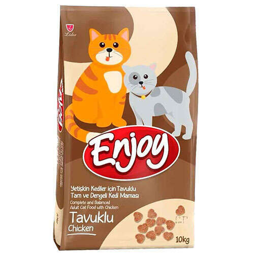 Enjoy Yetişkin Kediler için Tavuklu Tam ve Dengeli Kedi Maması 10 kg - Enjoy