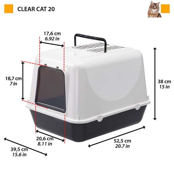 Ferplast Clear Cat 20 Kapalı Kedi Tuvaleti - 2