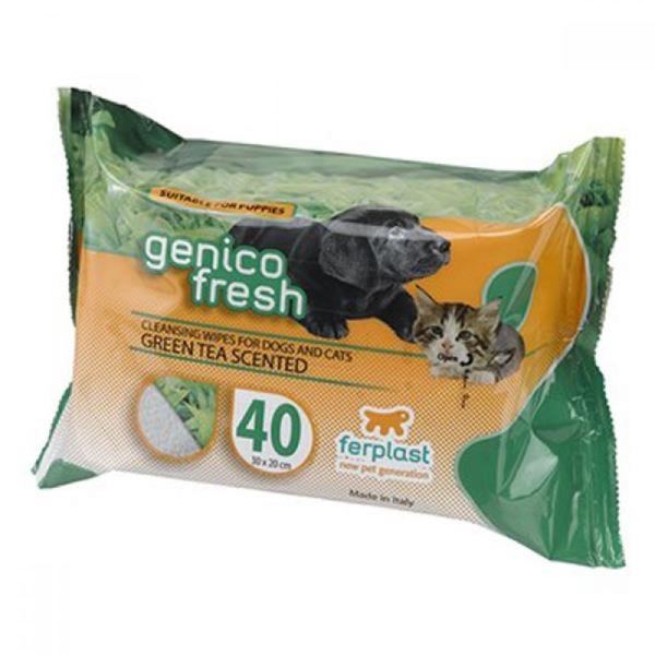 Ferplast Genico Fresh Kedi Köpek Yeşil Çay Kokulu Temizlik Mendili - 1