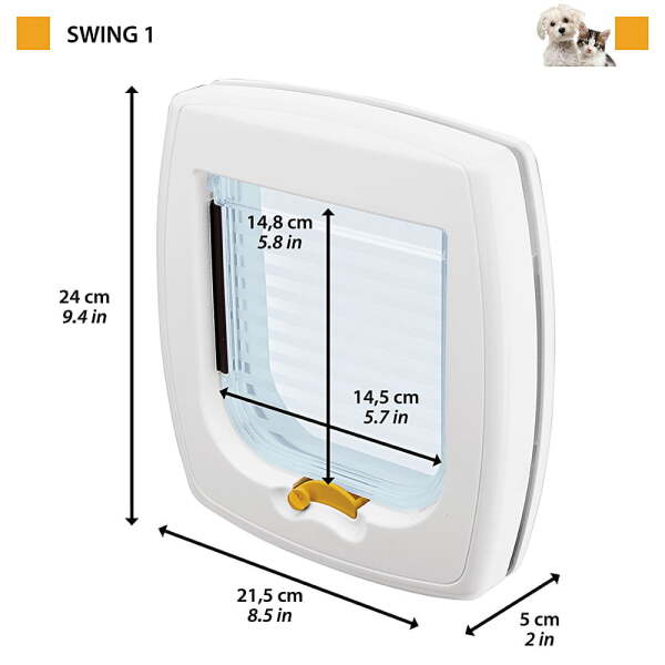 Ferplast Swing 1 Otomatik Kedi ve Köpek Kapısı Beyaz - 2