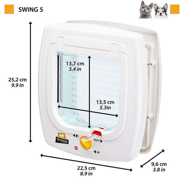 Ferplast Swing 5 Tünel Beyaz Kedi Kapısı13,5x13.7 - 2