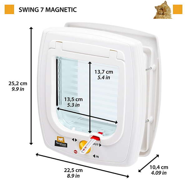 Ferplast Swing 7 Manyetik Mıknatıslı Kedi Kapısı 13,5X13,7 MNYT - 2