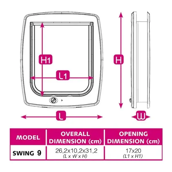 Ferplast Swing 9 Otomatik Kedi ve Köpek Kapısı Beyaz - 3