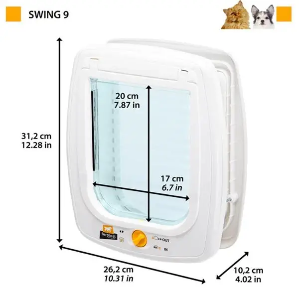 Ferplast Swing 9 Otomatik Kedi ve Köpek Kapısı Beyaz - 2