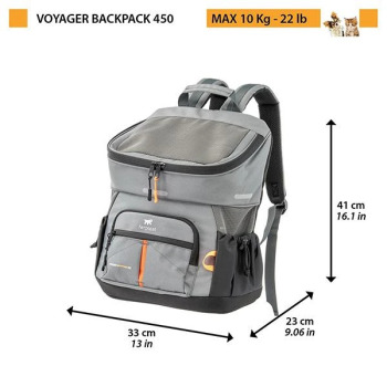 Ferplast Voyager 400 Evcil Hayvan Taşıma Çantası Gri 33x23x41cm - 2