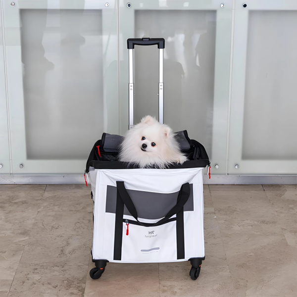 Ferplast Voyager 450 Tekerlekli Evcil Hayvan Taşıma Çantası Beyaz 46x26x48cm - 3