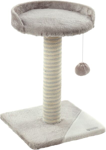 Flamingo Clark Gri-Bej Peluş Kaplı Oturma Alanlı Kedi Tırmalama - Flamingo 
