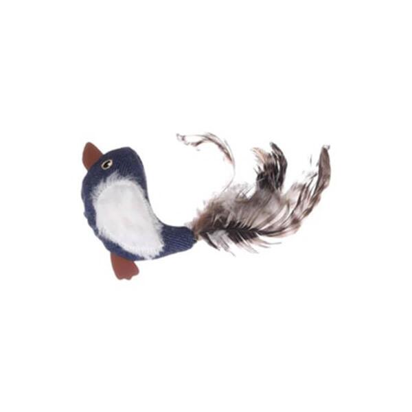 Flamingo Jeany Kot Desenli Catnipli Kuş Oyuncak/Lacivert - Flamingo 