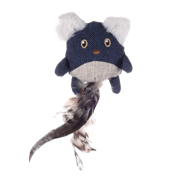 Flamingo Jeany Kot Desenli Catnipli Mavi Peluş Tüylü Oyuncak - Flamingo 