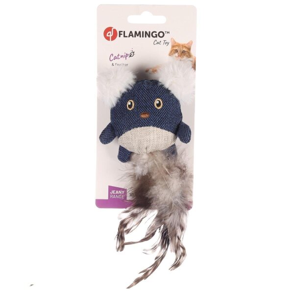 Flamingo Jeany Kot Desenli Catnipli Mavi Peluş Tüylü Oyuncak - 2