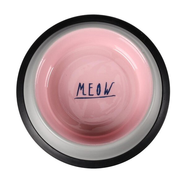 Flamingo Nell Boyalı Çelik Mama Kabı Antislip Gri-Pembe - 200ML - 2