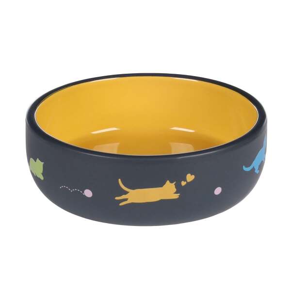 Flamingo Ranti Kedi Desenli Seramik Mama Kabı / 380ML - 1