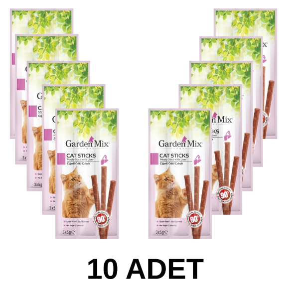 Garden Mix Ciğerli Kedi Stick Ödül 3*5g 10 Adet - Gardenmix