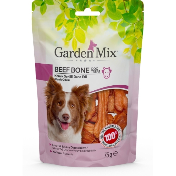 Garden Mix Kemik Şekilli Dana Etli Köpek Ödülü 75 Gr - Gardenmix
